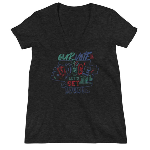 Womxns March Denver Fashion V-neck Tee - The 6th Clothing Co.