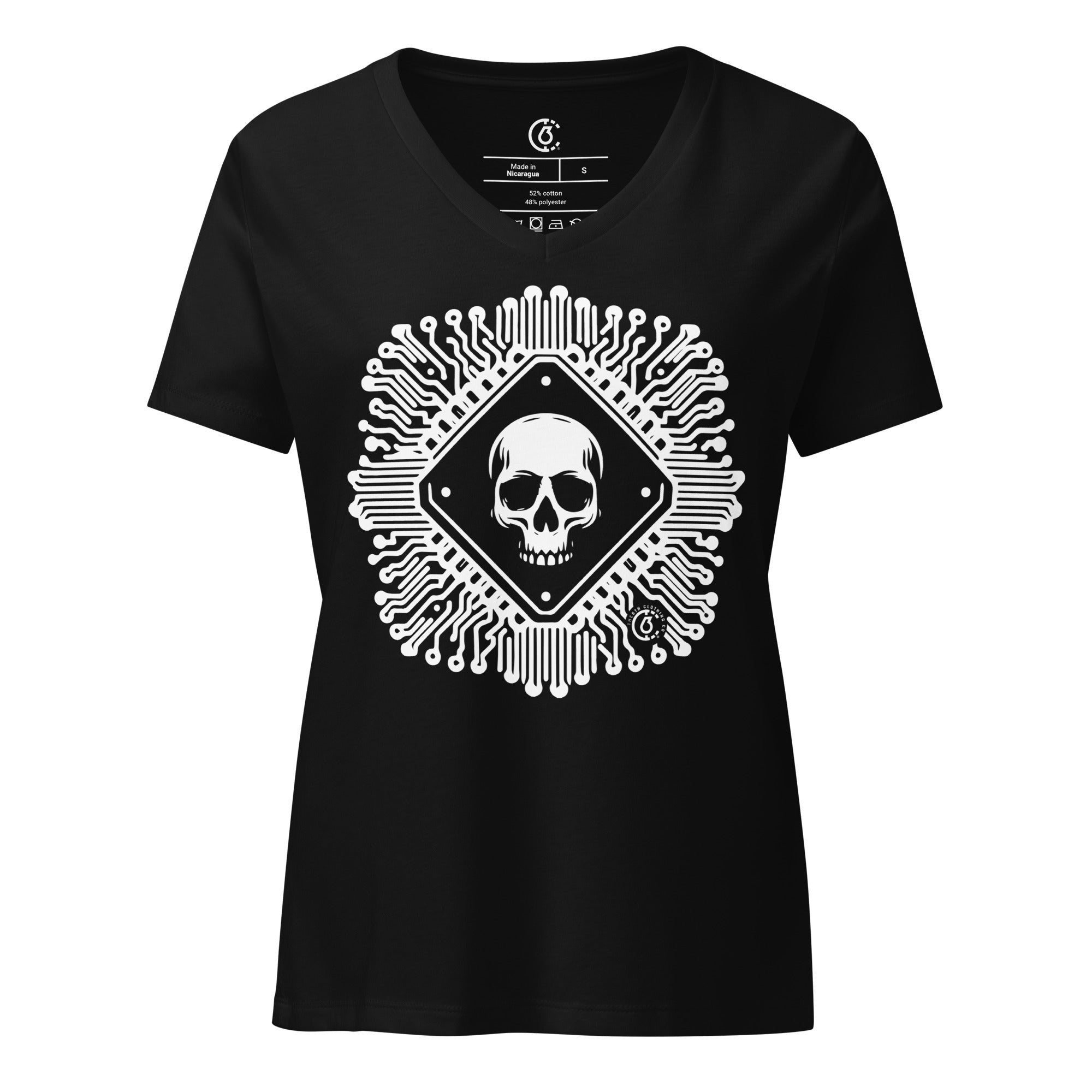 Martha's Notebook Skull Art Relaxed V-neck Tee