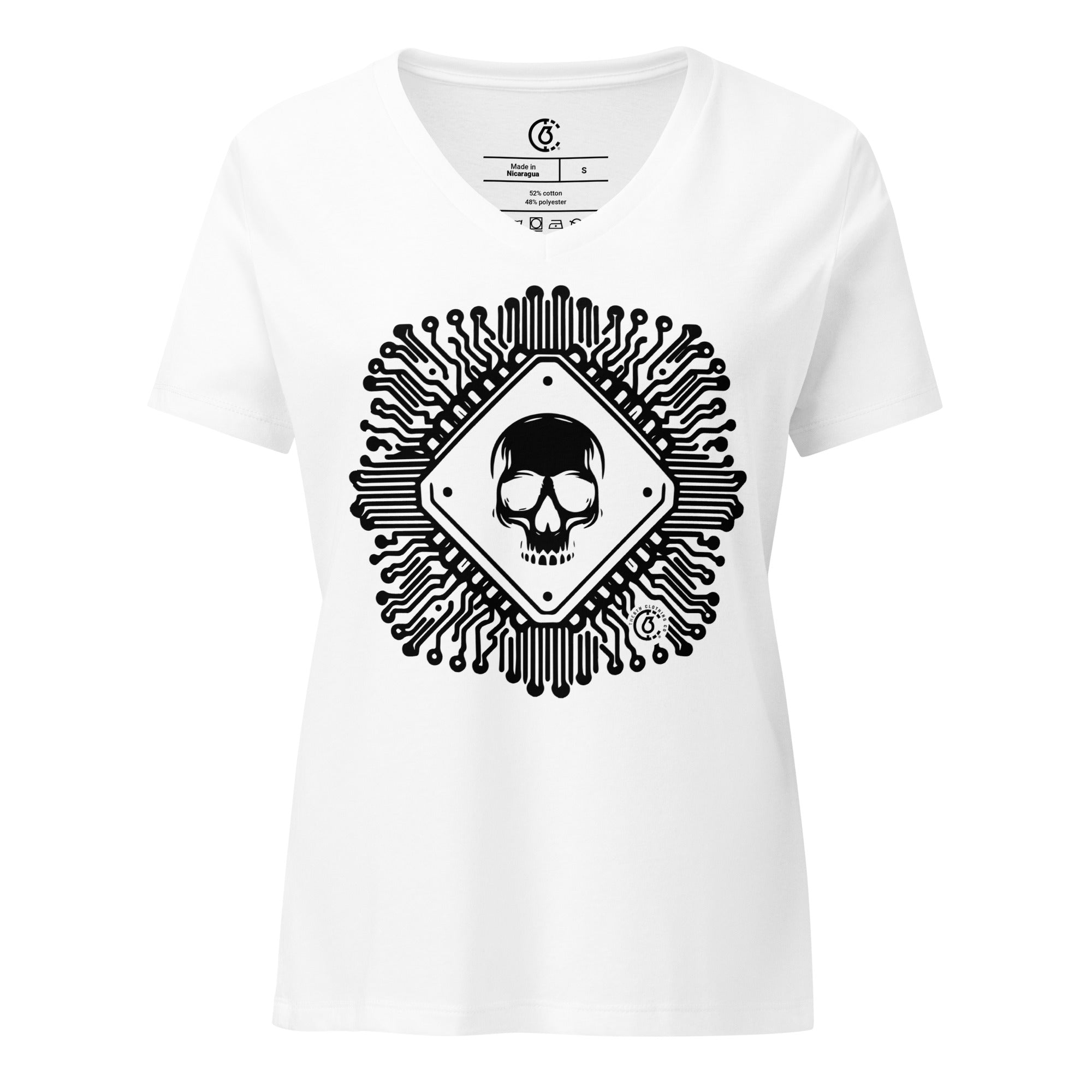 Martha's Notebook Skull Art Relaxed V-neck Tee