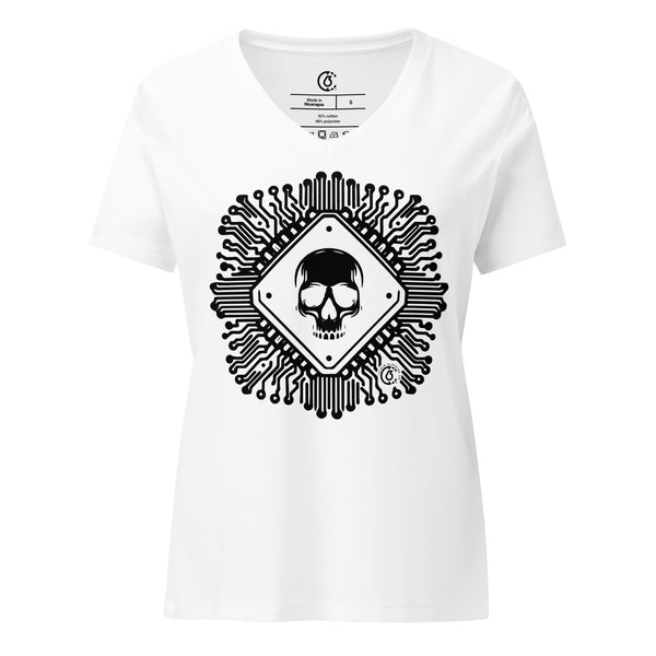 Martha's Notebook Skull Art Relaxed V-neck Tee