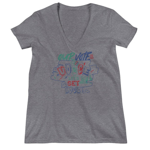Womxns March Denver Fashion V-neck Tee - The 6th Clothing Co.