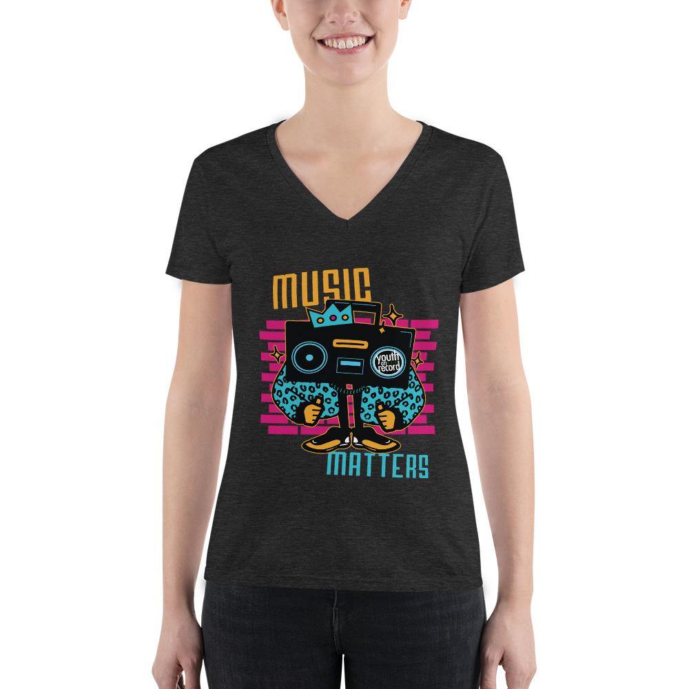 Youth on Record 2020 Music Matters Women's Fashion V-neck Tee - The 6th Clothing Co.