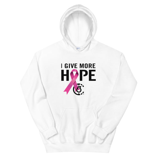 I Give More Hope White Unisex Breast Cancer Awareness Month Hoodie